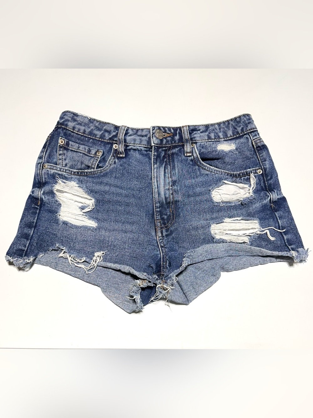 Refuge Chelsea High Rise Destroyed Denim Cutoff Shorts Size 5